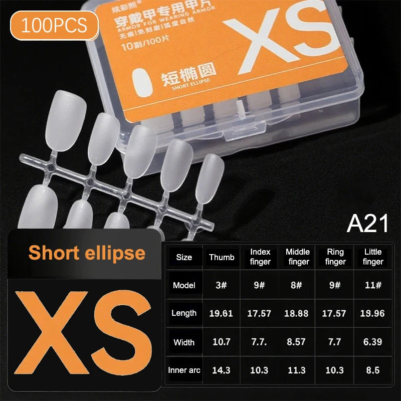 100pcs Press On Nail Tips Full Cover Ultra-Thin False Nails Patches Gel Nails Extension System Clear Fake Nails Art Accessories Oasis Select A22