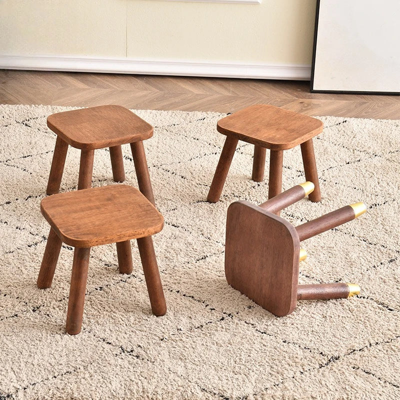 small square stool, household shoe cabinet, children's foot pads, wooden low stool, simple shoe change wooden stool Oasis Select