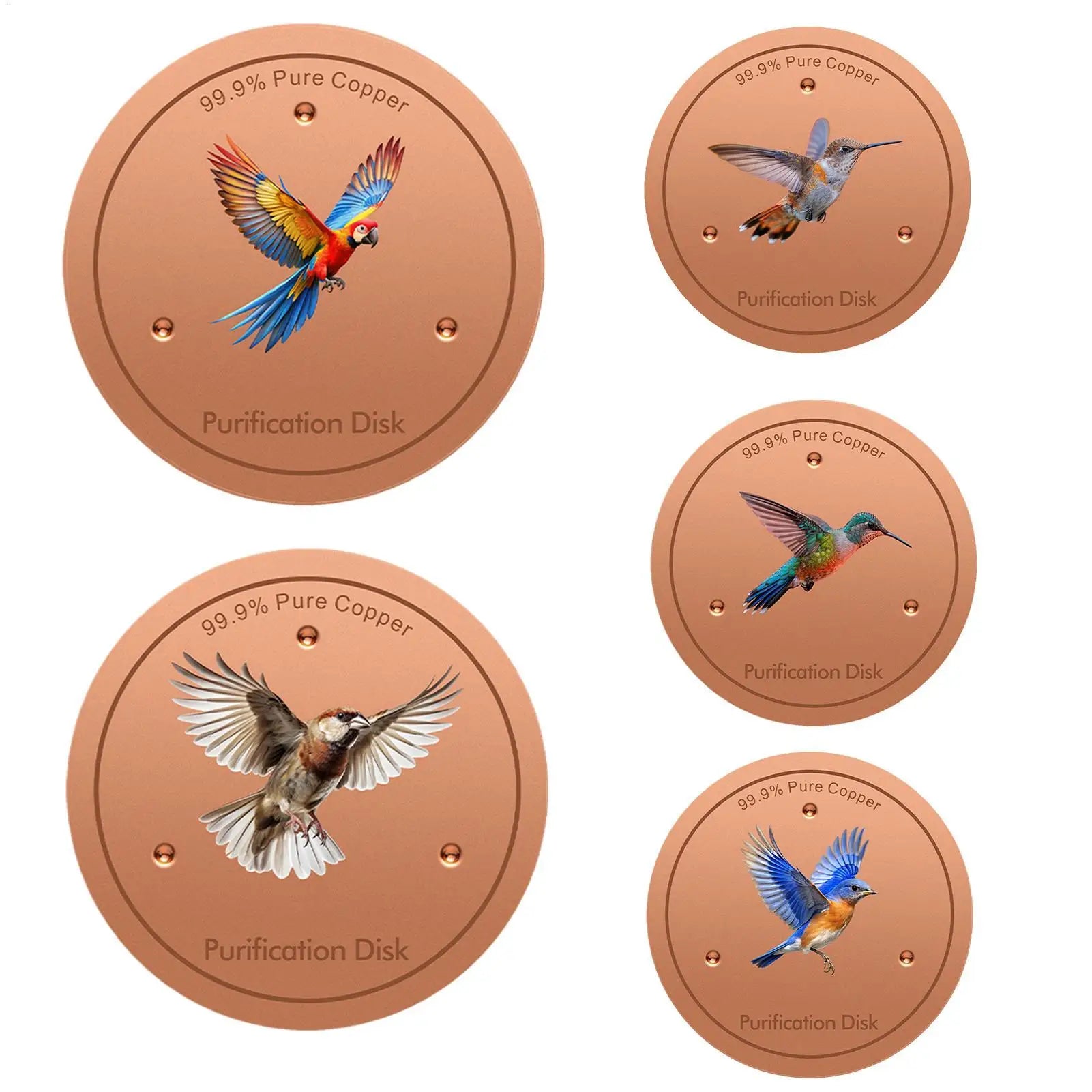 Metal Birds Bath Tray Copper Bird Bath Disk Outdoor Feeder Cleaning Accessories Triple-Point Support Purifier Disc Water Bowl Oasis Select