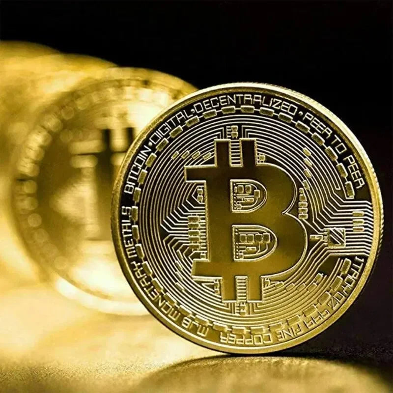 Gold Plated Bitcoin Coin Collectible Art Collection Gift Physical Commemorative Casascius Metal Antique Imitation Happy Birthday Oasis Select