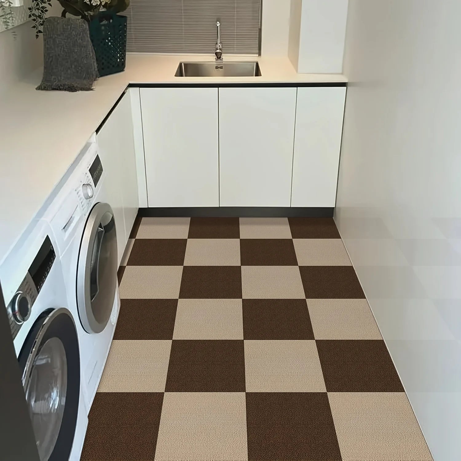 30cmX30cm Self-adhesive Anti Slip Splicing Block Floor Mute Rug Bedroom Mat Carpet Water Absorption Kitchen Living Room Home Oasis Select