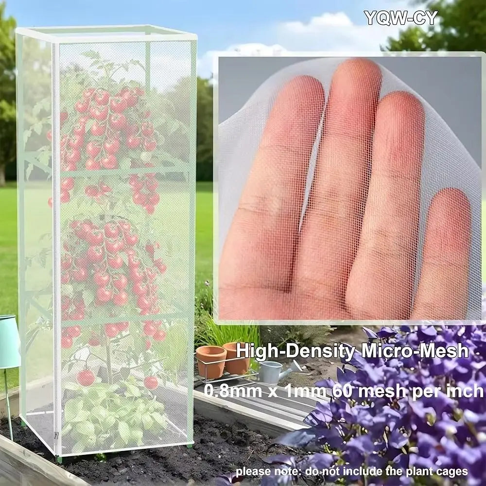 Fine Mesh Plant Netting Cover Zipper Closure Square/Round Shape Bird Barrier Net Tear Resistant Drawstring Plant Protection Net Oasis Select