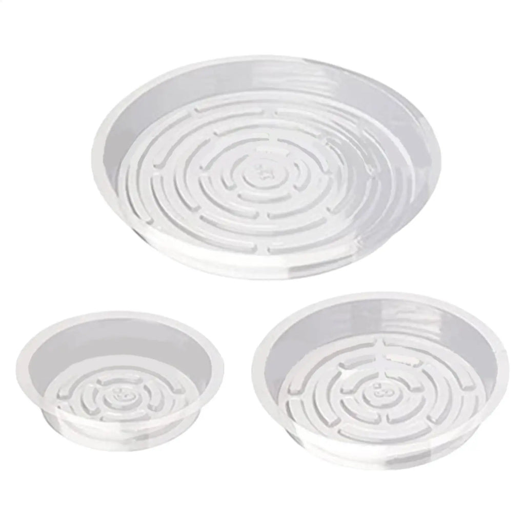 5Pcs Plant Pot Tray Clear round Flower Pot Trays Clear Plastic Plant Saucers Desktop Trash Storage Bases for Home Garden Oasis Select