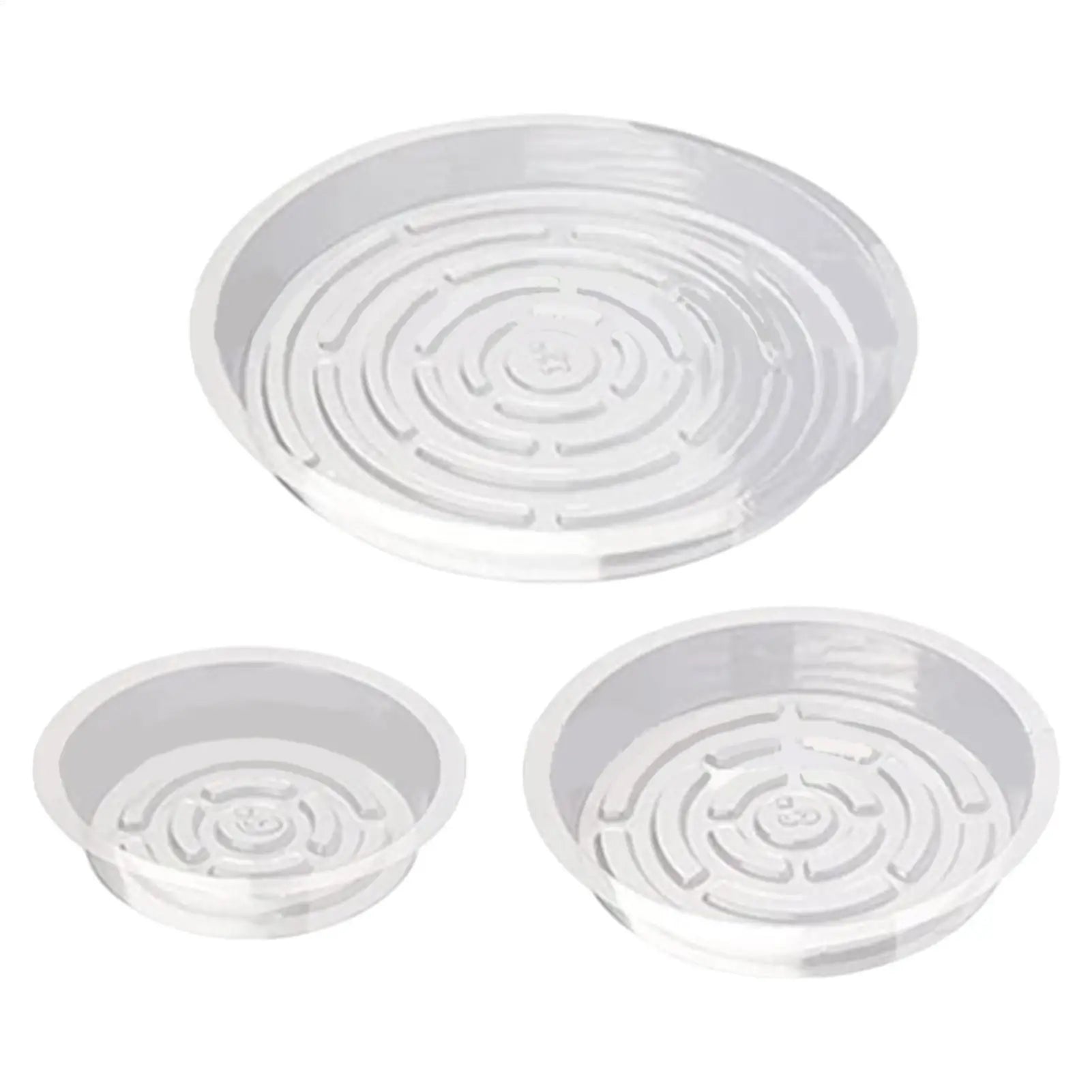 5Pcs Plant Pot Tray Clear round Flower Pot Trays Clear Plastic Plant Saucers Desktop Trash Storage Bases for Home Garden Oasis Select