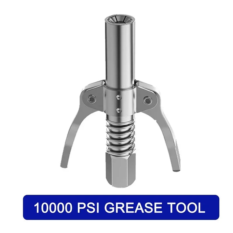 Manual Grease Pump Mini Grease Gun Coupler 10000PSI Syringe Lubrication Nozzle Oil Pump Filling Tool Grease Injector Nipple Oasis Select Silver