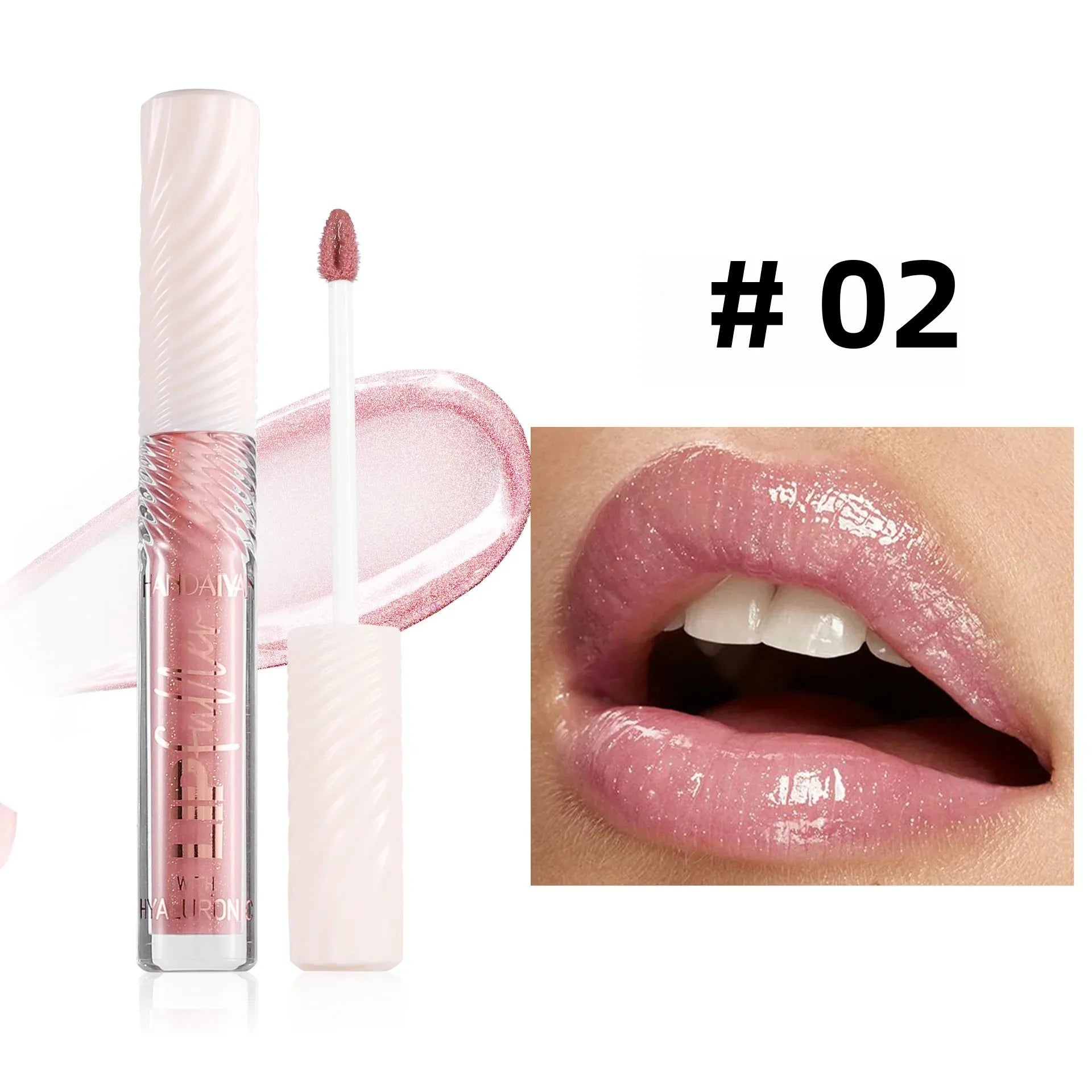 HANDAIYAN 8 Color Mirror Lip Gloss with Hyaluronic Acid Hydrating Moisturizing Pearl Infused Glossy Lipstick for Plump Lips Oasis Select