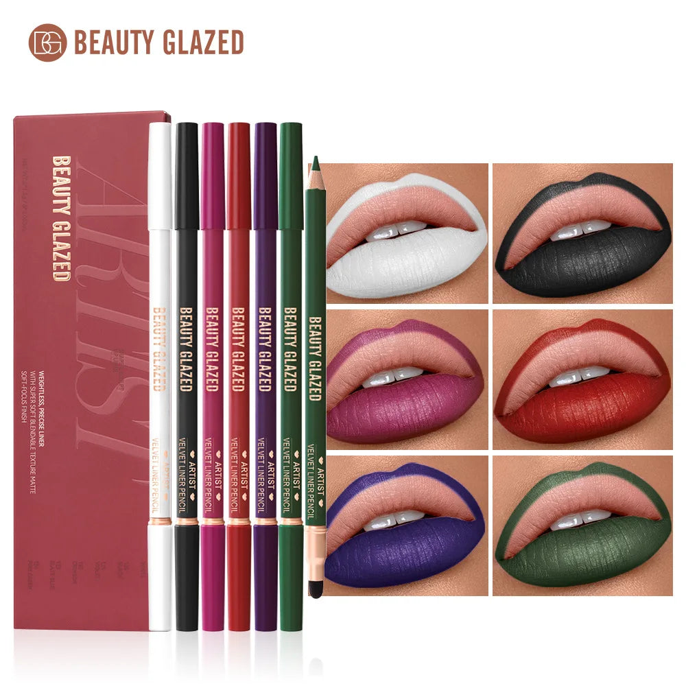 6-Piece Matte Dual-Ended Lip Liner Set – Long-Lasting, All Tones Lip Liner Set Oasis Select D