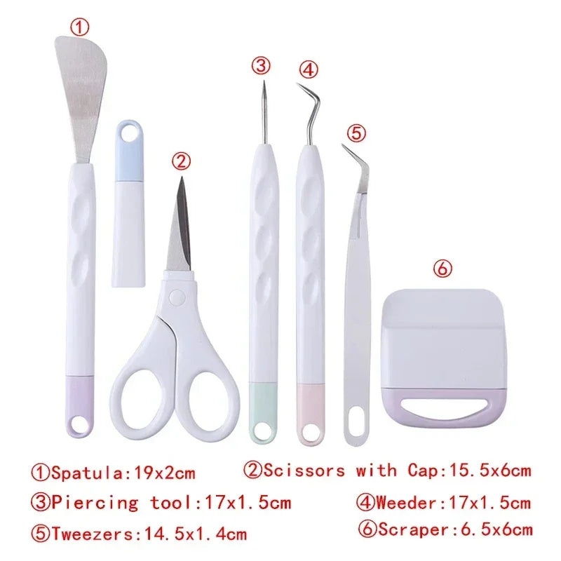 6Pcs Craft Vinyl Weeding Tool Set Multi Purpose DIY Hand Tools Scrapbook Sewing Silhouette Relief Carving Cricut Maker Projects Oasis Select