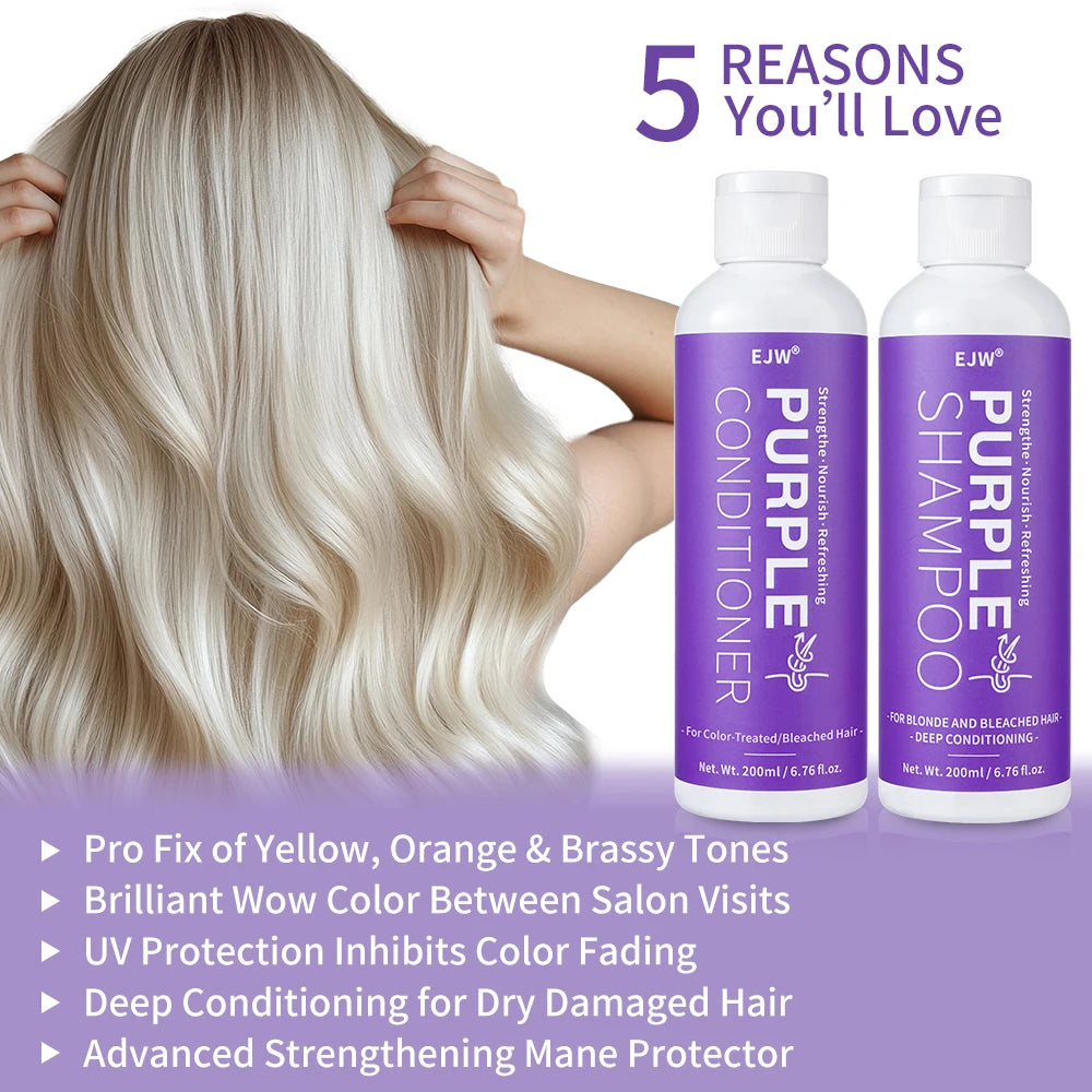 Purple Shampoo & Conditioner Set – Blonde, Gray & Color-Treated Purple Shampoo Set Oasis Select