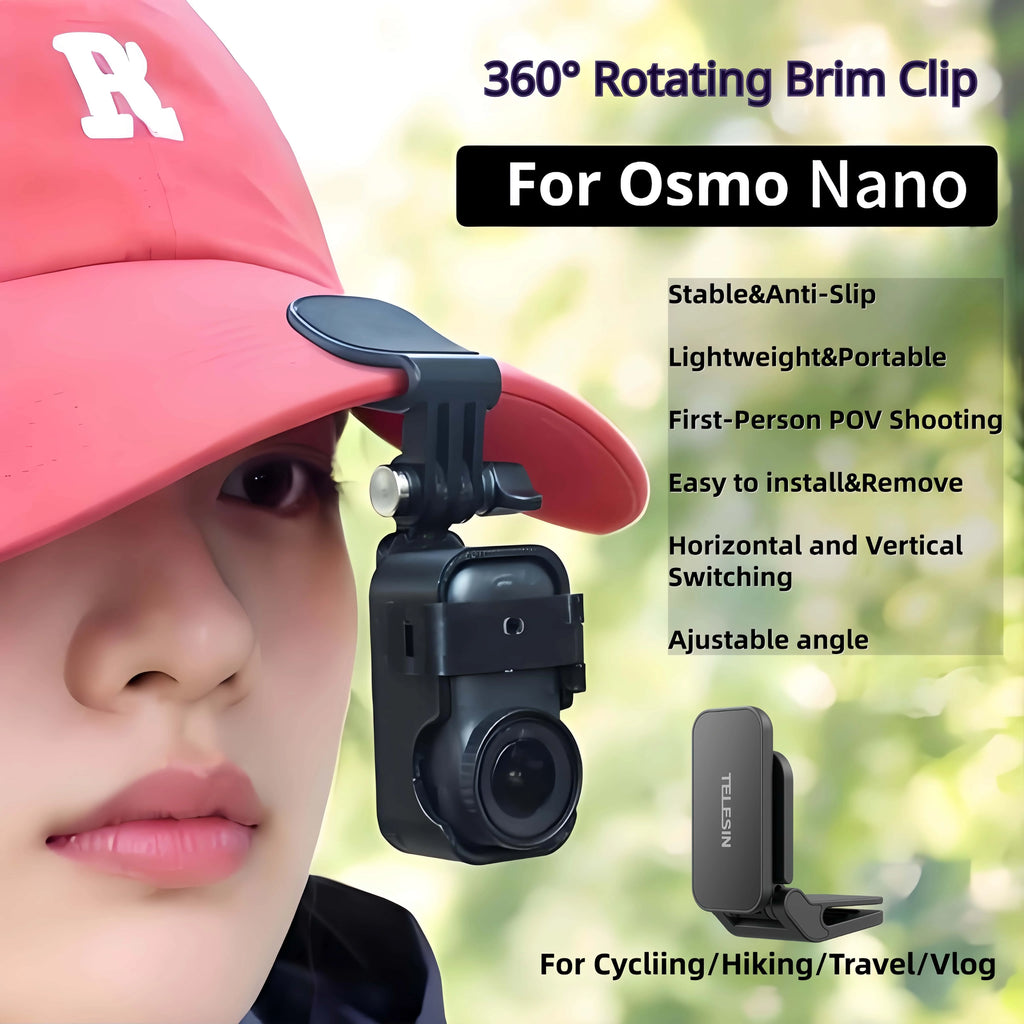 TELESIN Magnetic Brim Clip for DJI OSMO NANO | POV Mount
