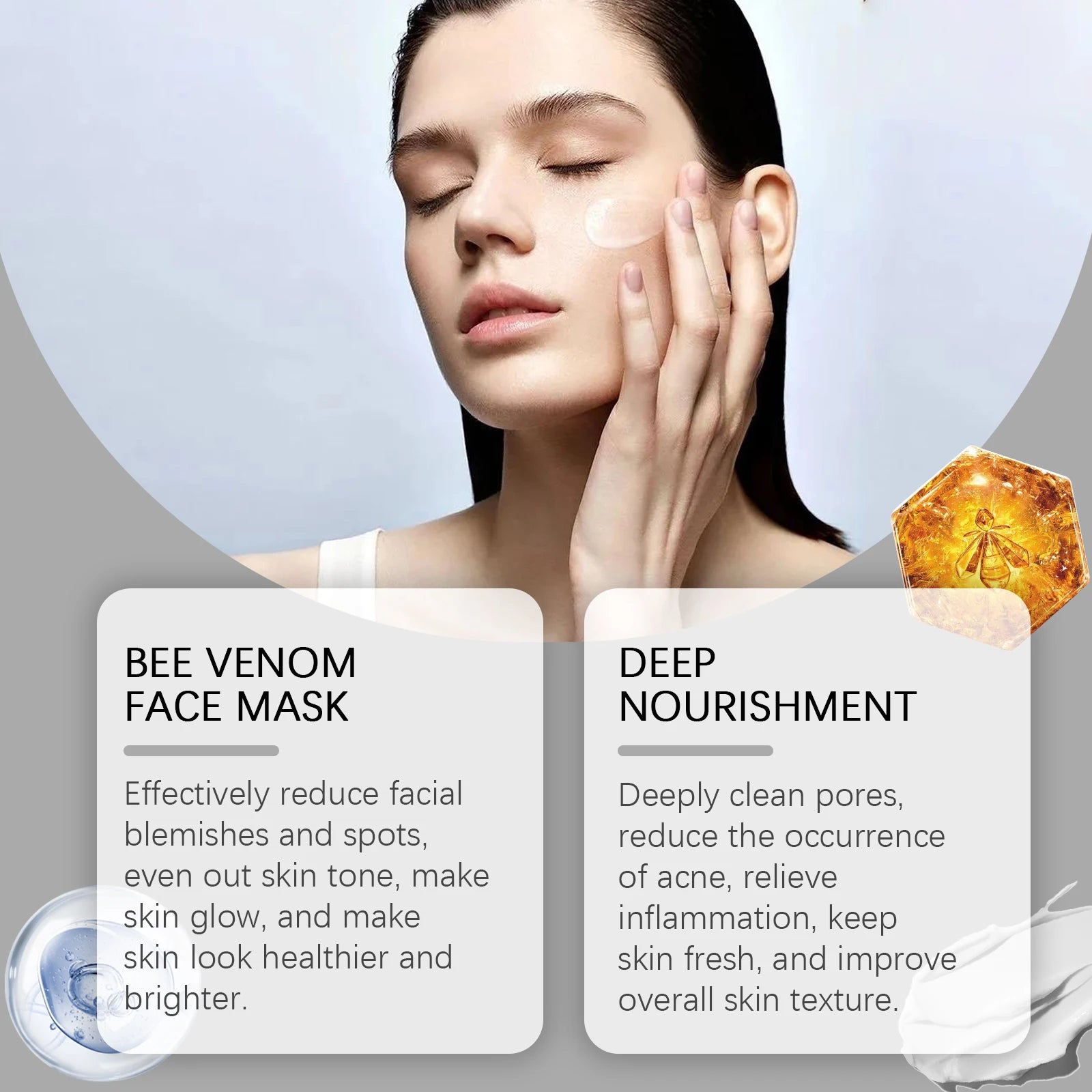 Propolis Facial Mask Moisturizing Brightening & Pore Purifying Soothing Bee Venom Firming Skin Facial Care Mask Nourishing Oasis Select