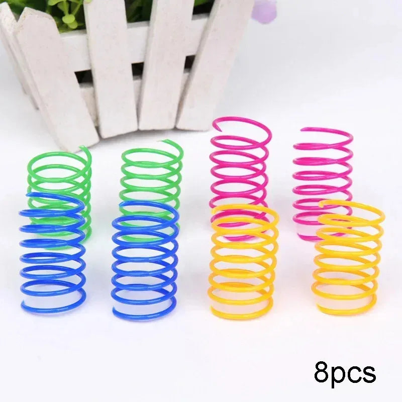 4-24pcs Kitten Coil Spiral Springs Cat Toys Interactive Gauge Cat Spring Toy Colorful Springs Cat Pet Toy Pet Products Oasis Select