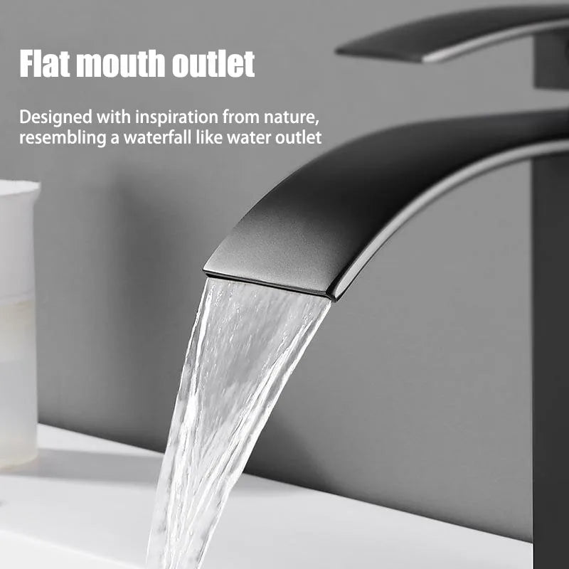 Waterfall Sink Faucet Bathroom Accessories Dual Control of Hot and Cold Bathroom Mixer Tap Washbasin Faucet Set Fixture Home Oasis Select