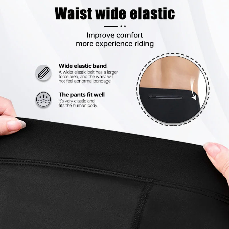 X-TIGER Men's Bike Pants Winter Warm Mountain Bicycle Tights With Back Pockets Coolmax 5D Gel Padded Cycling Long Trousers Oasis Select