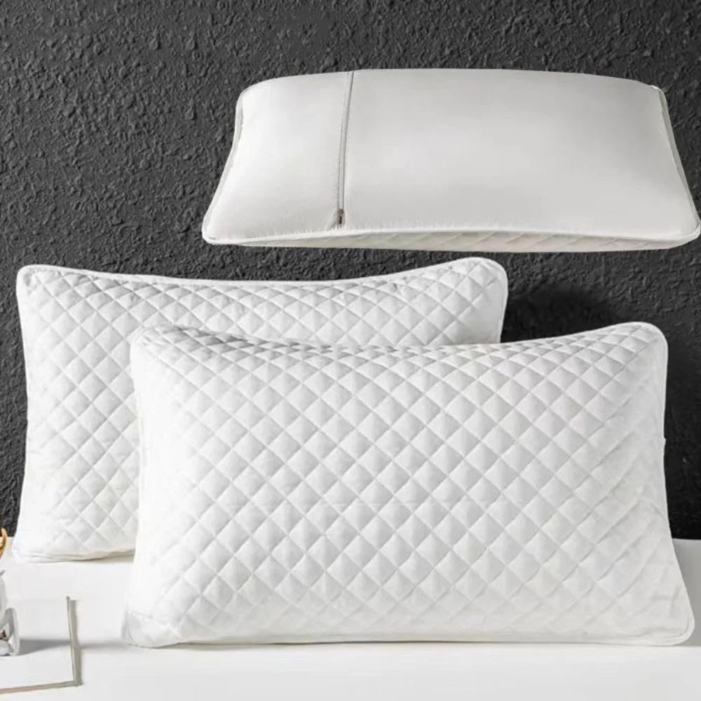 Comfortable Cotton Pillow Cover Isolation layer Anti Mite Pillow Case Protector Waterproof Head oil Pillowcase household Oasis Select White-With Zipper