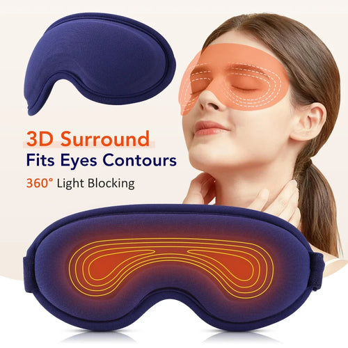 3D Heated Eye Mask – 5 Heat Levels & 6 Vibration Modes Heated Eye Mask Oasis Select