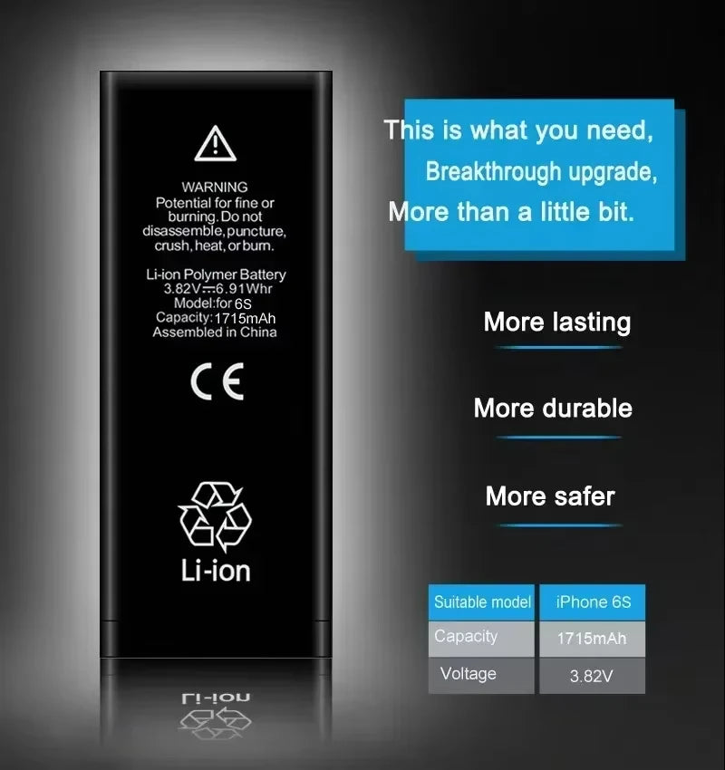0 Cycle High Capacity Battery For iPhone 11 11Pro 12Pro 12 13 14 13Pro 14Pro Max Mini Phone Bateria + Free Tool Kit Oasis Select