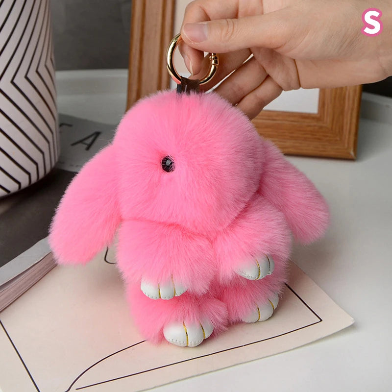 Gifts Rabbit Fur Keychain Women Bag Car Key Chain Pendant Decoration