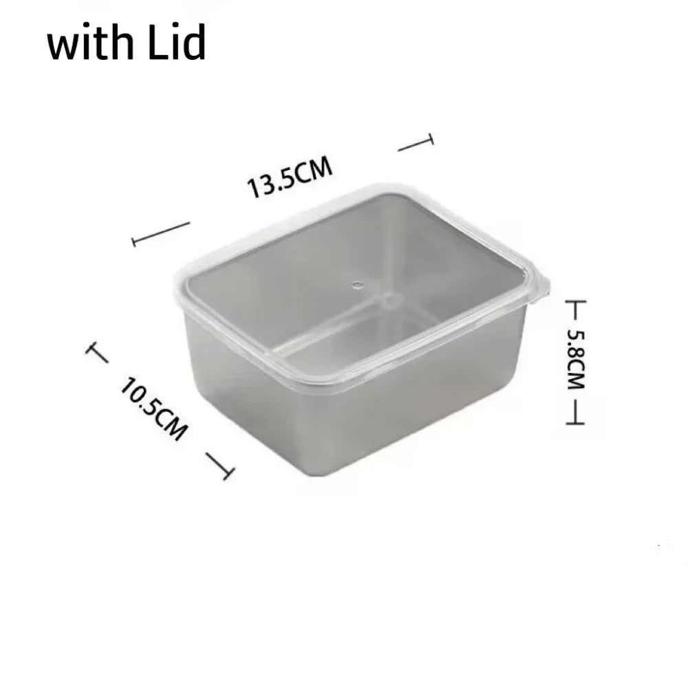 Stainless Steel Square Plate with Lid | Food Storage & Baking