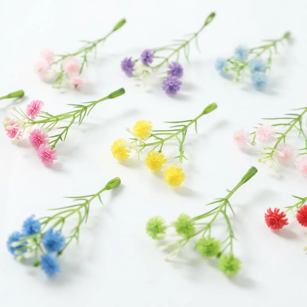 Artificial Flowers Gypsophila 8CM Fake Flowers For Home Decor Wedding Decorations Ornaments Craft Garland Accessories Oasis Select