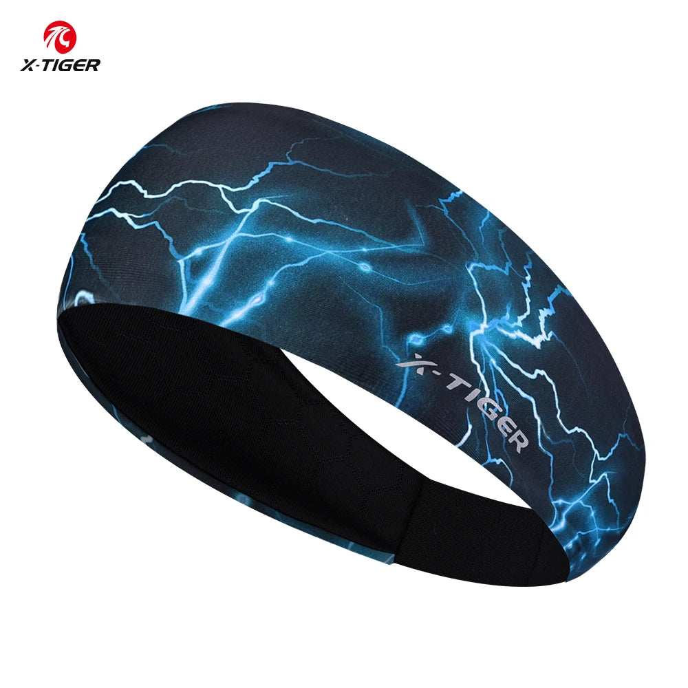 X-TIGER Men Women Sports Headband Sweatband Breathable cycling Hairband Summer cycling Running Gym Head Band Elastic Sweatband Oasis Select Blue