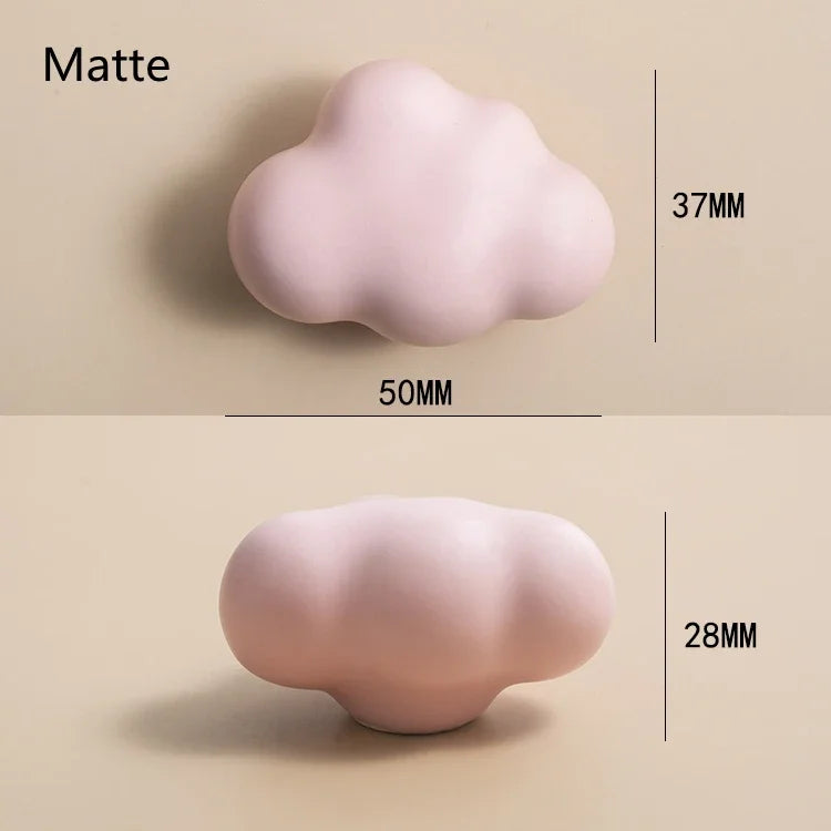 Nordic Children's Room Ceramic Wardrobe Pure Brass Matte Handles Drawer Furniture Cute Cloud Cabinet Door Handle Knobs Oasis Select FY