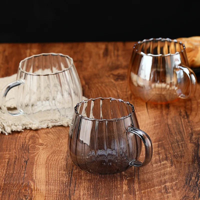 400ml Pumpkin Shaped Glass Cups High Borosilicate Glass Coffee Tea Drinks Dessert Breakfast Glasses For Juice Milk Tea Drinkware Oasis Select