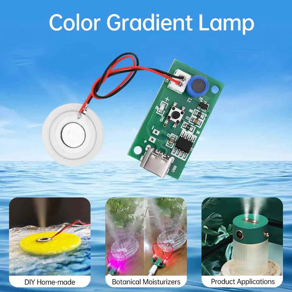 DC5V USB Mini Humidifier Mist Driver Circuit Board Fogger Atomization Film Atomizer Sheet Diy Kits Type-C Port Oasis Select