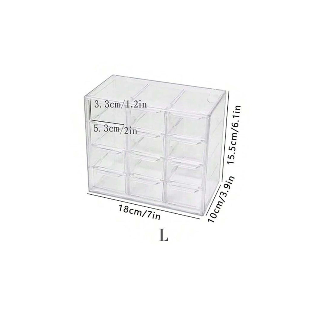 Acrylic Large Capacity Drawer Transparent Divided Beaded Storage Box DIY Handmade Jewelry Display Box Oasis Select L-12grids
