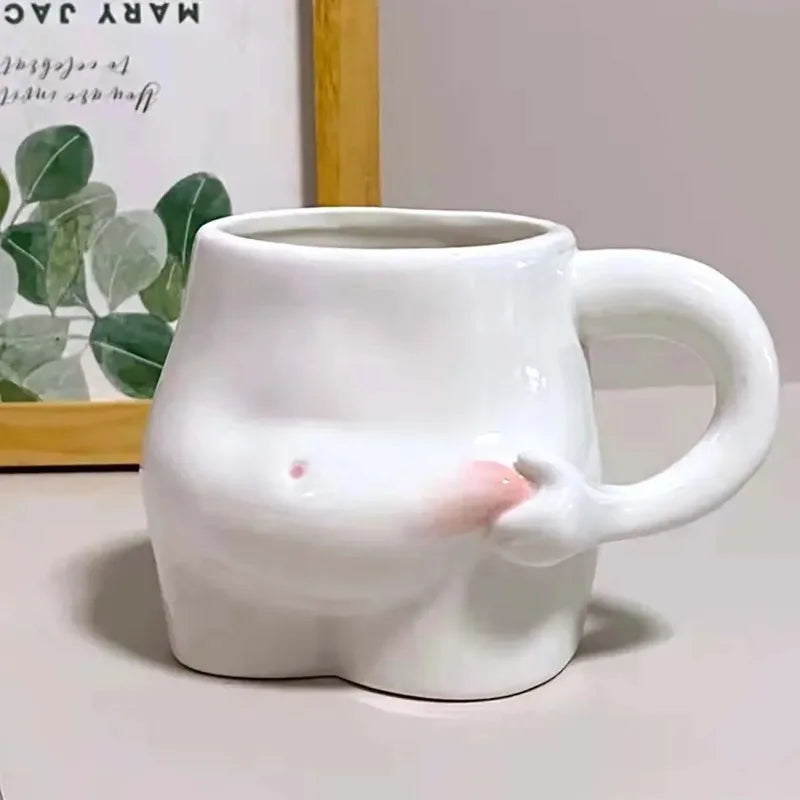 Creative Ceramic Coffee Mug Unique Hand Handle Design for Daily Beverage Office Home Funny Decorative Drinkware Gift Oasis Select
