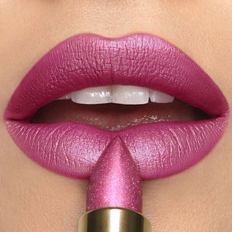 KAFURUX Metallic Glitter Lipstick – 16 Colors, Waterproof