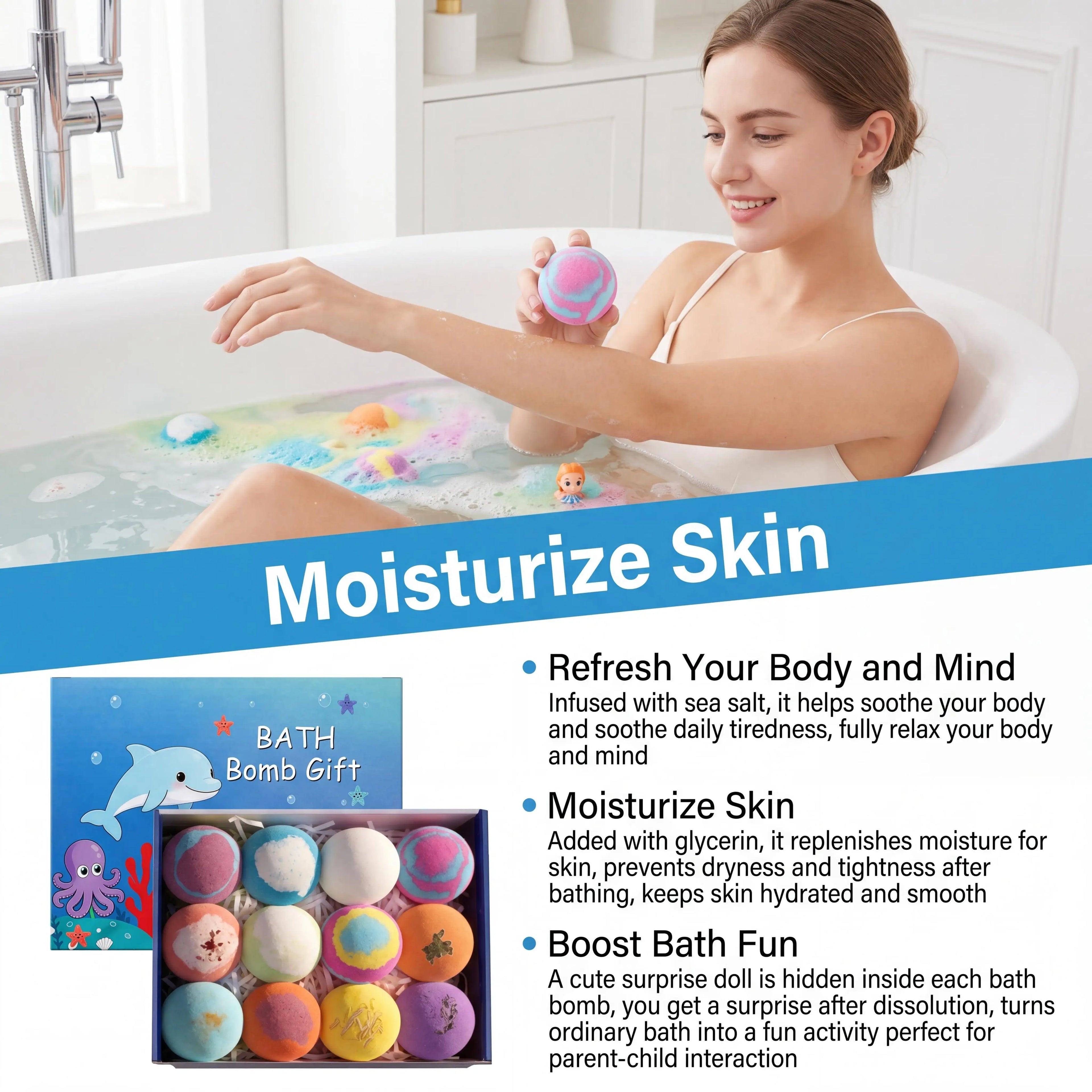 Kids Bath Bombs Set With Surprise Toys Handmade Colorful Bubble Bath Balls Relaxing Funny Perfect Birthday Spa Gift For Children Oasis Select