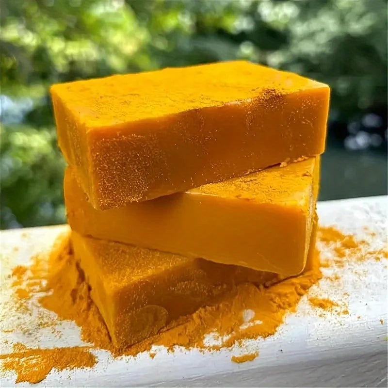 Block packed turmeric and citric acid soap, rich in shea butter and turmeric, gentle for cleansing, bathing, hand washing Oasis Select