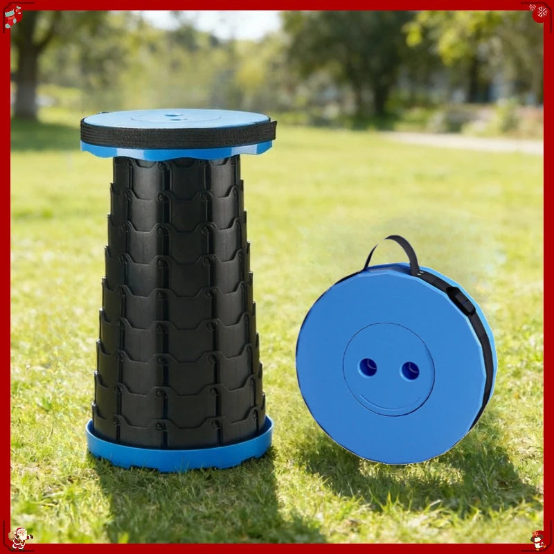 New Folding Stool Portable Round Folding Chair Accordion Chair Height Adjustment Elephant Swing Playground Queue Chair Oasis Select