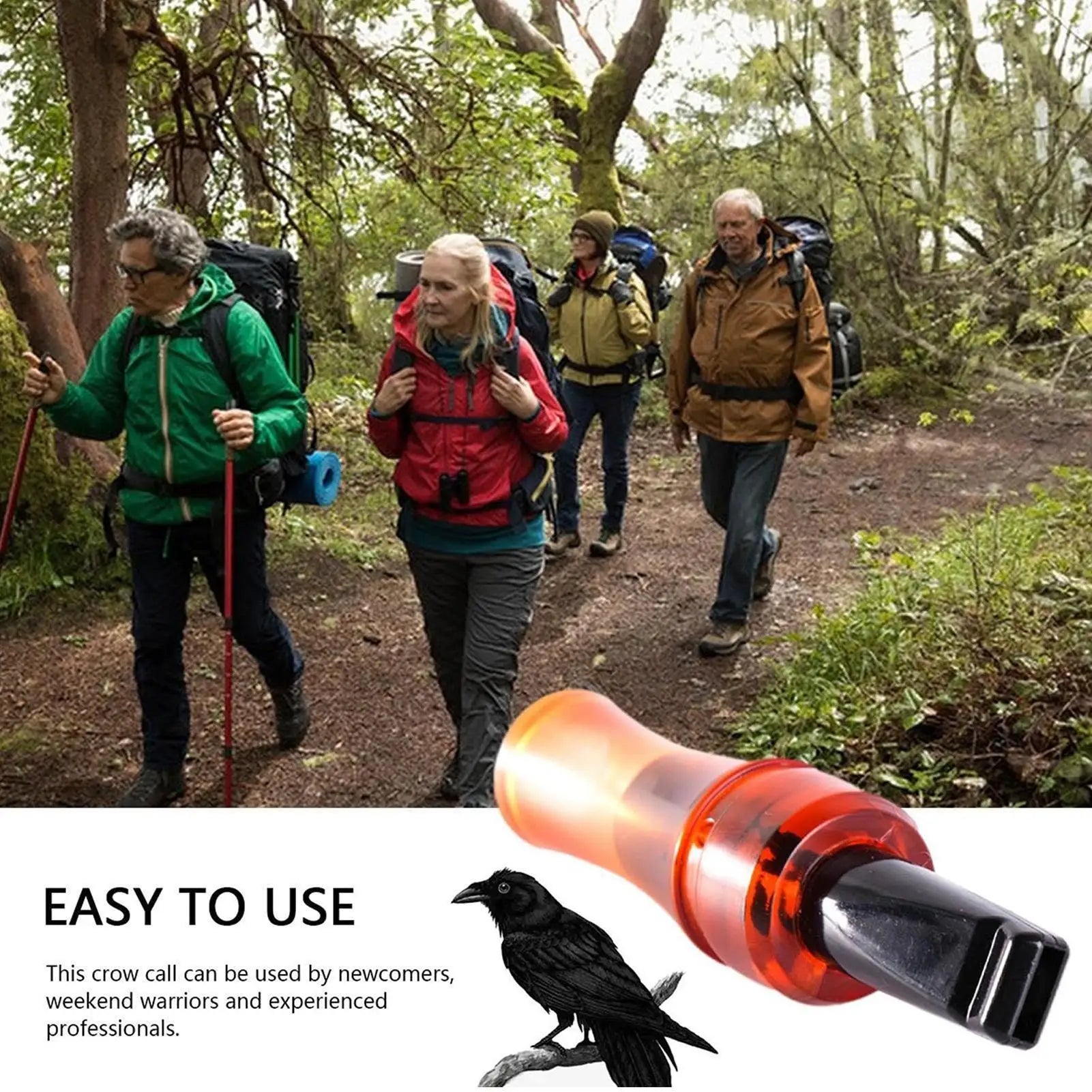 Bird Call Whistle Crow Locator Call Hunting Bird Caller Bait Game for Hiking Wildlife Training Tracking Outdoor Travel Survival Oasis Select