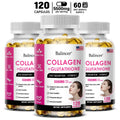 Glutathione Collagen Supplement, Antioxidant Whitening Capsules, Skin Health Deep Nourishment Skin Oasis Select 120 count-3 bottle