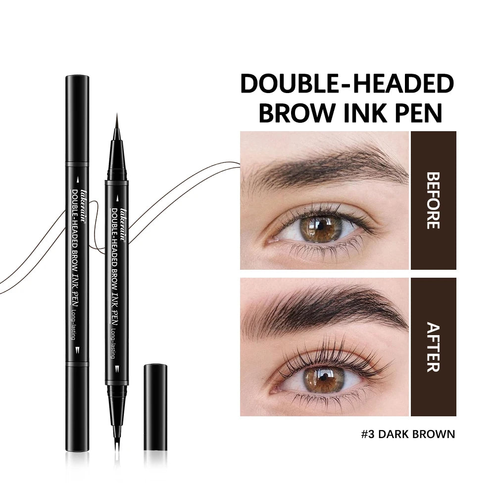 2&1 Pronged Eyebrow Pencil Waterproof Double-Headed Long Lasting Smudge Proof 2 End Design for Natural Brows Easy Application Oasis Select