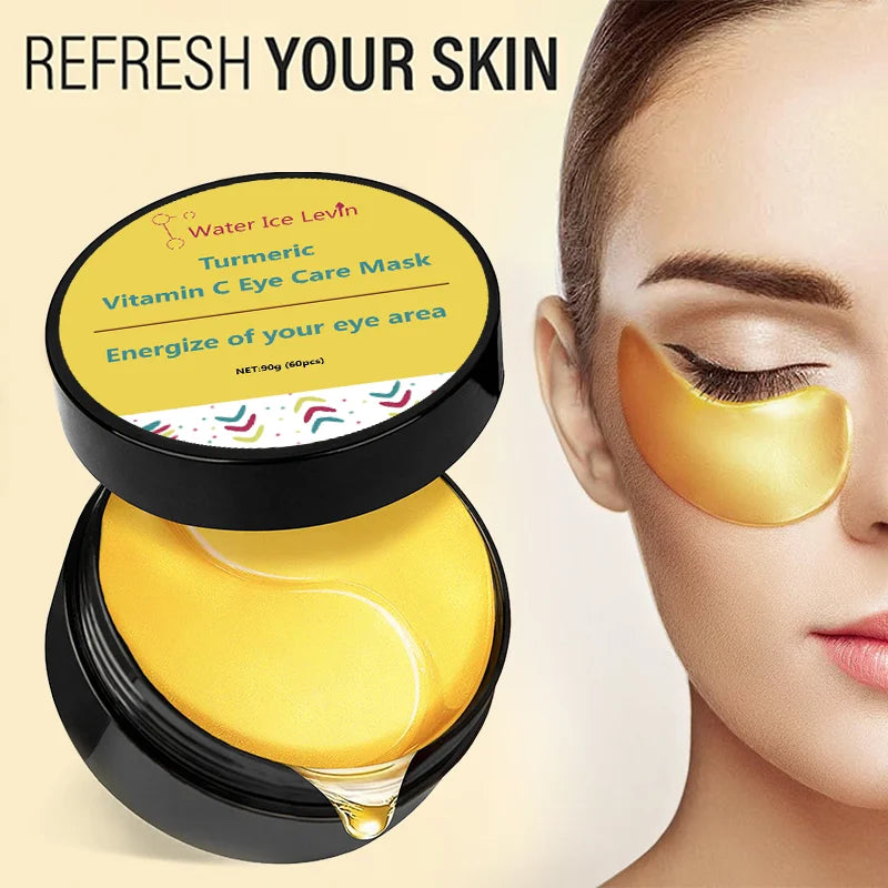 Turmeric vitamin C Eye Mask Anti Wrinkle Remove Dark Circle Eye Bags Puffiness Reduce Fine Line Firming Brightening Eye Patches Oasis Select