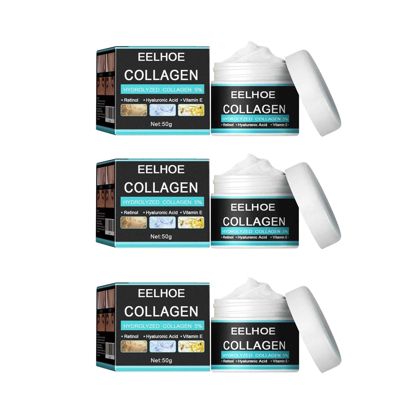 Eelhoe Men's Collagen Anti-Aging Face Cream | 50g Men's Anti-Aging Cream Oasis Select 3 x 60g Boxed