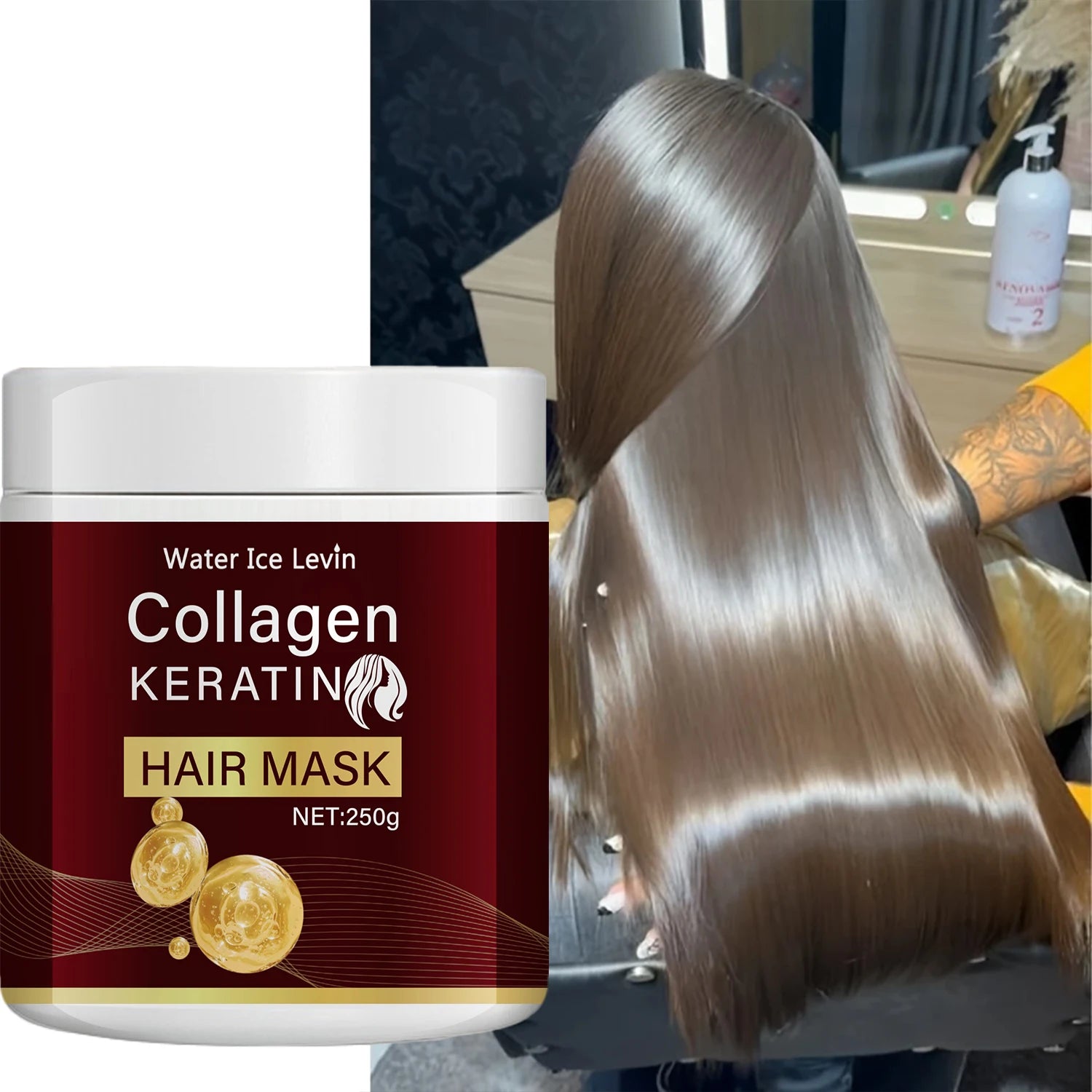 Collagen Keratin Hair Mask, Deeply Nourishes Dry and Damaged Hair, Enhances Elasticity—Rich in Moroccan Argan Oil, Deeply Moisturizes and Softens Oasis Select