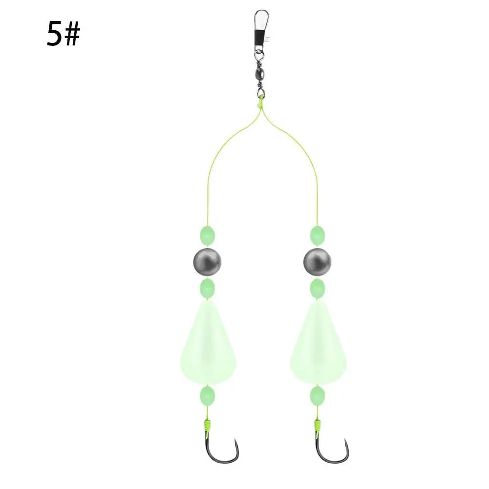 Double Hook Carp Hair Rigs – Glow Night Float, Ready Made