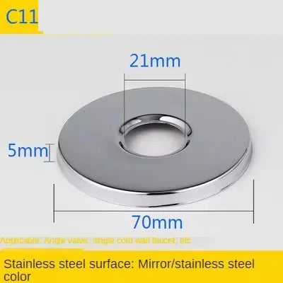 2PCS 1/2"3/4"Faucet Decorative Cover Stainless Steel Water Pipe Connector Heighten Valve Panel Shower Kitchen Faucet Accessories Oasis Select C11-2pcs