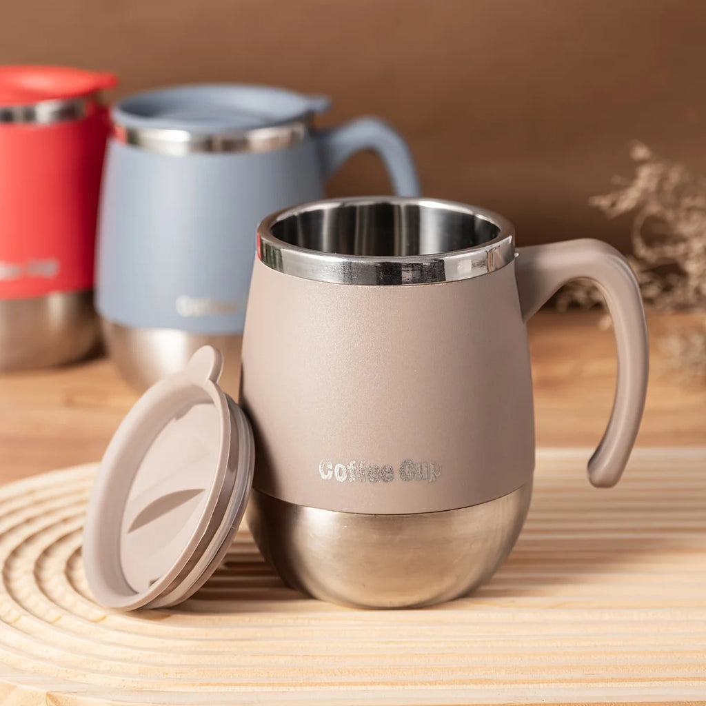 500ml Stainless Steel Coffee Mug with Lid,Double Wall Insulated Travel Thermos Cup,Heat-Resistant for Camping,Gift for Women Men Oasis Select