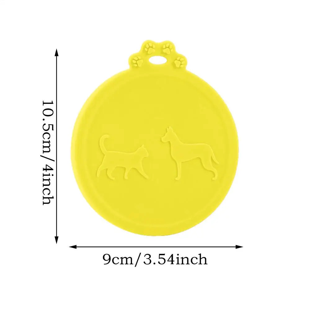 Can Lids For Canned Food Silicone Puppy Can Keeper Lids Reusable Dog Cat Food Container Tops Leak-Proof Airtight For Storage Oasis Select Yellow