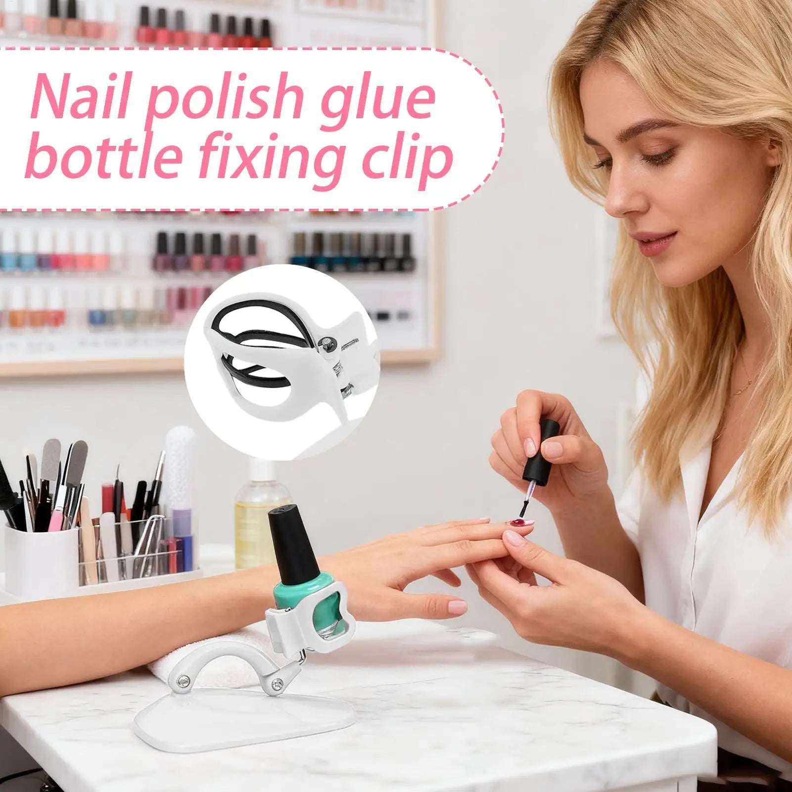 Nail Polish Bottle Holder Display Fixing Clip Adjustable Gel Nail Polish Holder Organizer for Beauty Women Girls Home Manicure Oasis Select