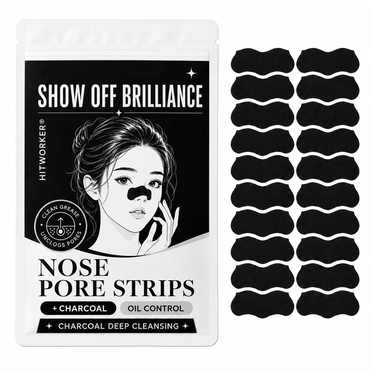30Pcs Activated Charcoal Nose Strips Set Soft Fit Skin Care Patch for Easy Home And Travel Use Fresh Look Routine Oasis Select 40pcs