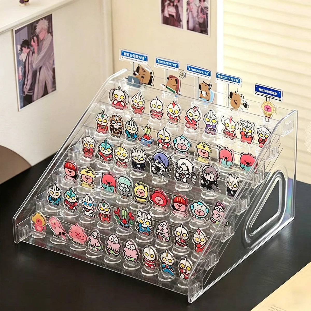 1pc Transparent Acrylic Standing Sign Ladder Display Rack Suitable for Anime Brand/Blind Box/Jewelry Storage Display Rack Oasis Select