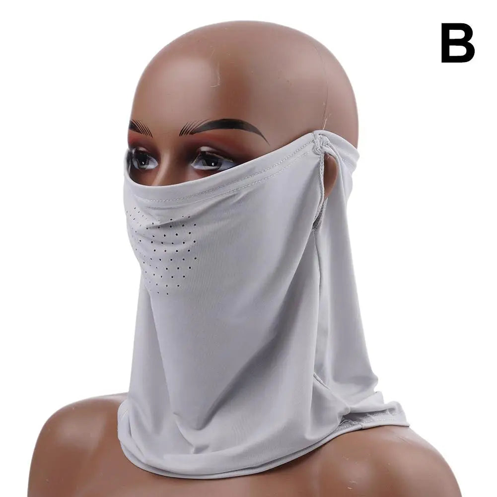 Unisex Face Scarf Breathable Ice Silk UV Sun Protection Mask Soft Adjustable Anti Ultraviolet Thin For Summer Outdoor Activities Oasis Select B