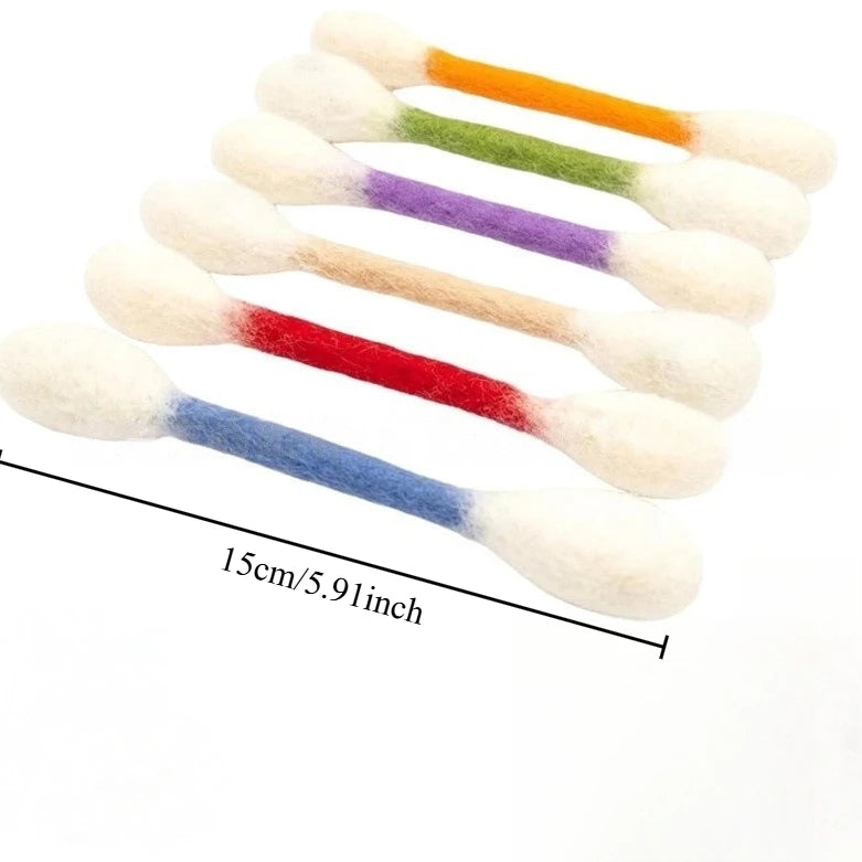 Giant Cotton Swab Design Cat Chew Sticks 6Pcs Felt Interactive Cat Toy with Catnip Pet Kitten Play Accessories Oasis Select Mixed color