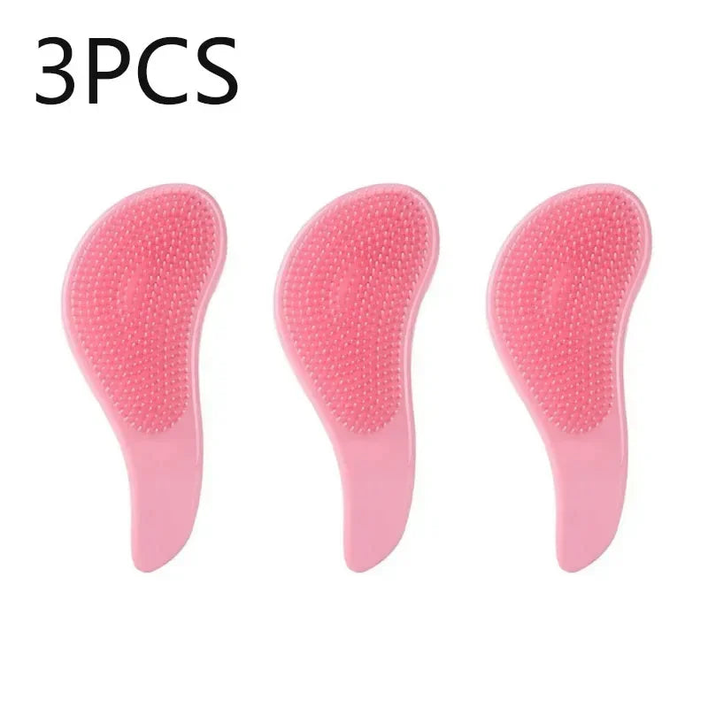 3/6Pcs Comb Anti-static Massage Hair Brush Tangle Detangle Air Cushion Hair Brush Comb Salon Barber Hair Styling Tools Oasis Select 3PCS Pink